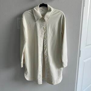 COS Cream Button-Up Oversized Shirt Size XS